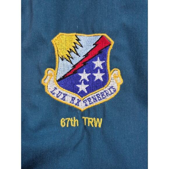 VTG Arnie Blue Bomber Jacket Air Force USAF 67TH TACTICAL RECON WING Patch Sz L - Picture 4 of 6